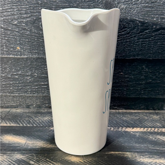 Rae Dunn SPLISH SPLASH White & Teal Melamine Pitcher by Magenta - Picture 4 of 6